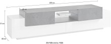 TV-Board >Catania< in Weiß-Hochglanz - 220x51x45cm (BxHxT)