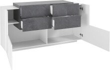 Sideboard >Catania< in Weiß-Hochglanz - 160x86x45cm (BxHxT)