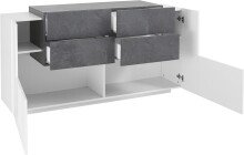 Sideboard >Catania< in Weiß-Hochglanz - 160x86x45cm (BxHxT)