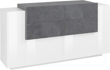 Sideboard >Catania< in Weiß-Hochglanz -...