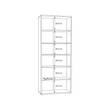 Regal >Tembi< in Old Wood Vintage - 73,7x197,5x34,8cm (BxHxT)