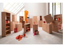 Regal >Tembi< in Artisan Eiche - 73,7x111,1x34,8cm (BxHxT)