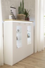 Highboard >Chalki< in Weiß - 138x143x38cm...