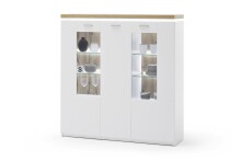 Highboard >Chalki< in Weiß - 138x143x38cm (BxHxT)