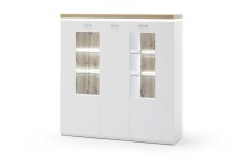 Highboard >Chalki< in Weiß - 138x143x38cm (BxHxT)