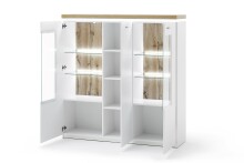 Highboard >Chalki< in Weiß - 138x143x38cm (BxHxT)