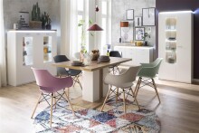 Highboard >Chalki< in Weiß - 138x143x38cm (BxHxT)