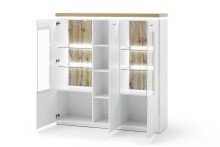 Highboard >Chalki< in Weiß - 138x143x38cm (BxHxT)
