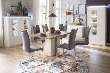 Highboard >Chalki< in Weiß - 138x143x38cm (BxHxT)