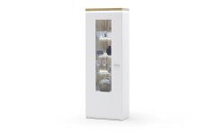 Vitrine >Chalki< in Weiß - 70x198x38cm (BxHxT)