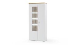 Vitrine >Chalki< in Weiß - 88x198x38cm (BxHxT)