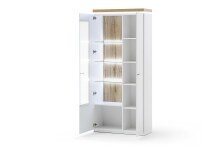 Vitrine >Chalki< in Weiß - 88x198x38cm (BxHxT)