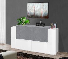 Sideboard >Catania< in Weiß-Hochglanz -...
