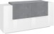 Sideboard >Catania< in Weiß-Hochglanz / Schiefer - 160x86x45cm (BxHxT)