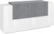 Sideboard >Catania< in Weiß-Hochglanz / Schiefer - 160x86x45cm (BxHxT)