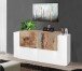 Sideboard >Catania< in Weiß-Hochglanz / Ahorn - 160x86x45cm (BxHxT)