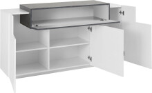 Sideboard >Catania< in Weiß-Hochglanz - 160x86x45cm (BxHxT)