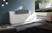 Sideboard >Catania< in Weiß-Hochglanz -...