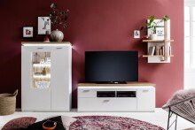 Highboard >Chalki< in Weiß - 98x143x38cm (BxHxT)