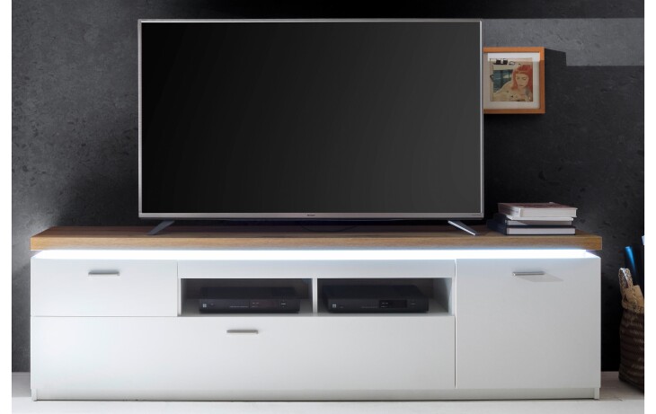 TV-Board >Chalki< in Weiß - 196x57x44cm (BxHxT)