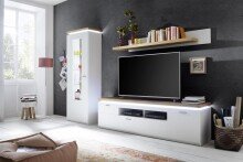 TV-Board >Chalki< in Weiß - 196x57x44cm (BxHxT)