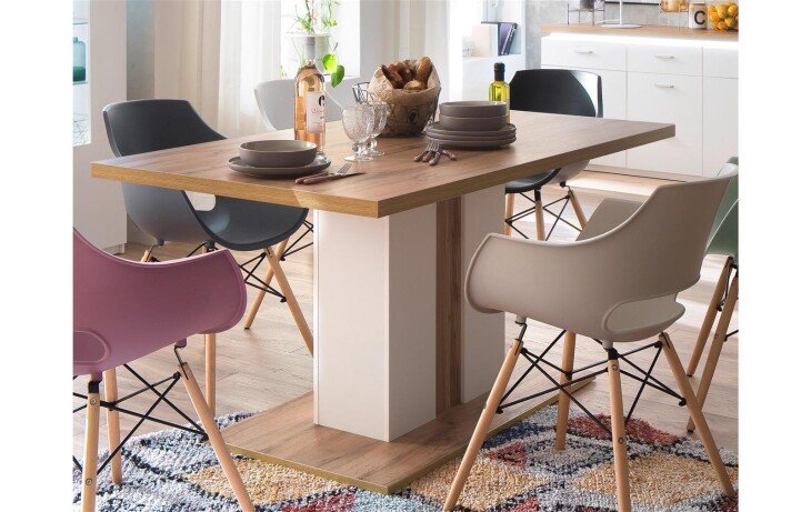 Esstisch >Chalki< in Weiß - 160x77x90cm (BxHxT)