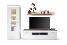 Wohnwand >Chalki< in Weiß - 280x198x44cm (BxHxT)