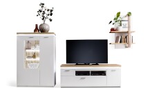 Wohnwand >Chalki< in Weiß - 324x198x44cm (BxHxT)