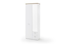 Garderobenschrank >Chalki< in Weiß - 75x201x38cm (BxHxT)