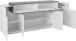 Sideboard >Catania< in Weiß/Weiß-Hochglanz - 200x85,6x45cm (BxHxT)