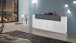 Sideboard >Catania< in Weiß/Weiß-Hochglanz - 200x85,6x45cm (BxHxT)