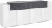 Sideboard >Catania< in Weiß/Weiß-Hochglanz - 200x85,6x45cm (BxHxT)