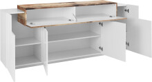 Sideboard >Catania< in Weiß-Hochglanz - 200x85,6x45cm (BxHxT)