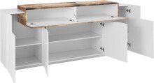 Sideboard >Catania< in Weiß-Hochglanz - 200x85,6x45cm (BxHxT)