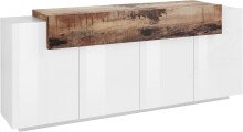 Sideboard >Catania< in Weiß-Hochglanz -...