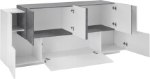 Sideboard >Catania< in Weiß-Hochglanz - 200x86x45cm (BxHxT)
