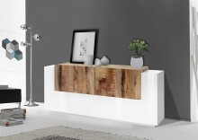 Sideboard >Catania< in Weiß-Hochglanz - 200x86x45cm (BxHxT)