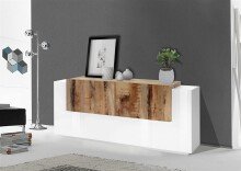 Sideboard >Catania< in Weiß-Hochglanz - 200x86x45cm (BxHxT)
