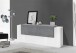 Sideboard >Catania< in Weiß-Hochglanz / Schiefer - 200x86x45cm (BxHxT)