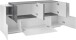 Sideboard >Catania< in Weiß-Hochglanz / Schiefer - 200x86x45cm (BxHxT)