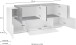 Sideboard >Catania< in Weiß-Hochglanz / Schiefer - 200x86x45cm (BxHxT)