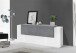 Sideboard >Catania< in Weiß-Hochglanz / Schiefer - 200x86x45cm (BxHxT)