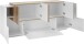Sideboard >Catania< in Weiß-Hochglanz / Ahorn - 200x86x45cm (BxHxT)