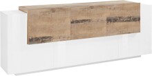 Sideboard >Catania< in Weiß-Hochglanz - 220x86x45cm (BxHxT)