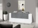 Sideboard >Catania< in Weiß-Hochglanz - 220x86x45cm (BxHxT)