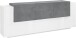 Sideboard >Catania< in Weiß-Hochglanz / Schiefer - 220x86x45cm (BxHxT)