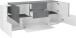 Sideboard >Catania< in Weiß-Hochglanz / Schiefer - 220x86x45cm (BxHxT)