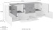 Sideboard >Catania< in Weiß-Hochglanz / Schiefer - 220x86x45cm (BxHxT)