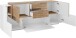 Sideboard >Catania< in Weiß-Hochglanz / Ahorn - 220x86x45cm (BxHxT)