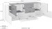 Sideboard >Catania< in Weiß-Hochglanz / Ahorn - 220x86x45cm (BxHxT)